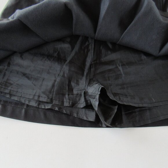 Blue Rain Francesca's Black Pleated Faux Leather Mini Skirt w/ Built In Shorts - Picture 3 of 8